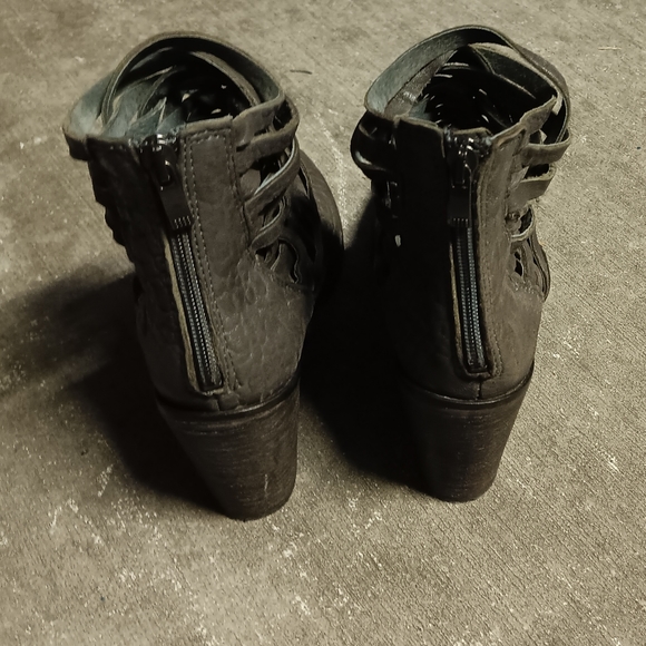 Free People Carrera Grey Woven Leather Ankle Boots 38 (7½US) - Picture 8 of 10